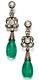 Green Cabochon Drop 925 Sterling Silver Vintage Style Solid Handmade Earrings