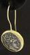 Heavy Vintage 18k Gold Sterling Silver Ancient Roman Coin Dangle Drop Earrings