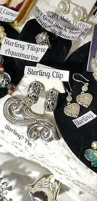 Huge Vintage Jewelry Lot 9ct Sterl Silver Dior Juliana Sets Cr Trifari Earrings