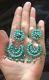 Huge Vintage Mexican Oaxacan Sterling Silver Filigree Turquoise Frida Earrings