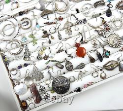 Huge Vintage Now Fine Jewelry Solid 925 Sterling Silver Single Earrings Lot LB