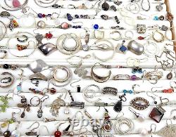 Huge Vintage Now Fine Jewelry Solid 925 Sterling Silver Single Earrings Lot LB