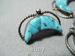 Important Mary Morgan Vintage Navajo Turquoise Sterling Silver Necklace Earrings