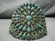 Incredible Vintage Navajo Royston Turquoise Sterling Silver Cluster Earrings