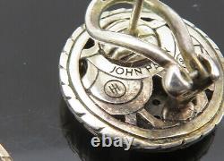 JOHN HARDY 925 Sterling Silver Vintage Black Spinel Drop Earrings EG11028