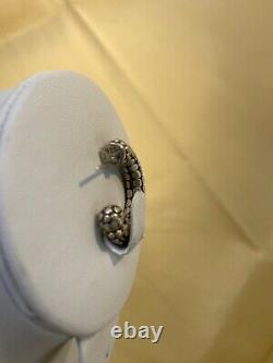 JOHN HARDY AUTHENTIC VINTAGE 925 Sterling Silver Dot Hoop Earrings $495 RETAIL
