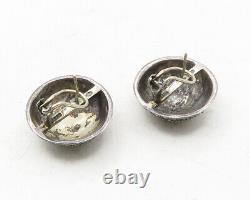 JUDITH JACK 925 Sterling Silver Vintage Marcasite Dome Drop Earrings EG6380
