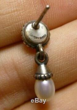 James Avery Sterling Silver Vintage Pearl Earrings Posts, Drop Earrings