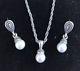 James Avery Vintage Sterling Silver And Cultured Pearl Post Earrings And Pendant