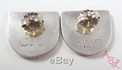 Jim Harrison Sterling Silver Vintage 925 Modernist Onyx Earrings (5.7g) 528339