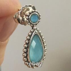 LAGOS Maya Sterling Silver Turquoise Blue Doublet Drop Earrings NWT $400