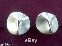LAPPONIA Sterling Silver Clip Earrings Finland VINTAGE Won't Tarnish, Modern NEW