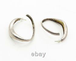 LORBERFELD 925 Sterling Silver Vintage Smooth Sculpted Hoop Earrings EG5493