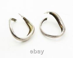 LORBERFELD 925 Sterling Silver Vintage Smooth Sculpted Hoop Earrings EG5493