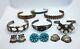 Lot Vintage Mixed Navajo Zuni Native American Sterling Jewelry Lot Cuffs Earring