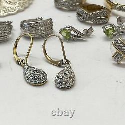 LOT of 10 Southwest Vintage Sterling Silver Dangle Stud Gemstone Earrings