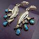 Louise Platero Vintage Navajo Sterling Silver & Turquoise Earrings