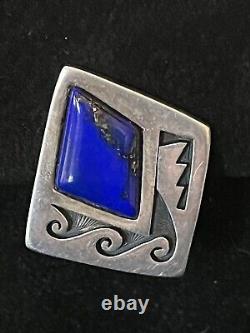 Lapis Lazuli Sterling vintage clip on earrings by Hopi artist Milson Taylor