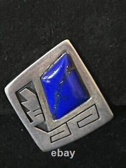 Lapis Lazuli Sterling vintage clip on earrings by Hopi artist Milson Taylor