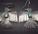 Large Vintage Navajo Sterling Silver & Turquoise Thunder Bird Earrings Pierced