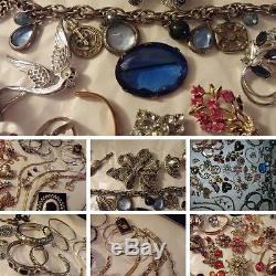 Large vintage lot has 14k solid gold sterling silver designers cameos