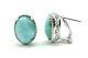 Larimar 100% Natural Vintage French Clip 10x14mm 925 Sterling Silver Earrings