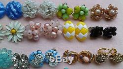 Lovely vintage earrings lot Trifari Panetta Germany Glass Cluster Beads Sterling