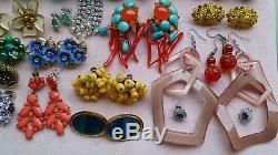 Lovely vintage earrings lot Trifari Panetta Germany Glass Cluster Beads Sterling