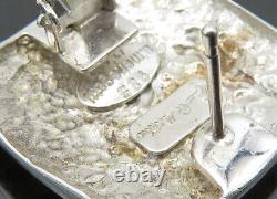 MENEGATTI 925 Silver Vintage Enamel Art Non Pierce Drop Earrings EG10872