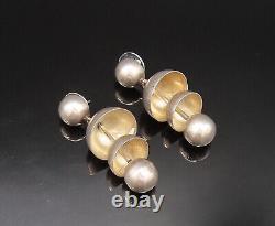 MEXICO 925 Silver Vintage Graduated Bead Ball Dangle Earrings EG11764