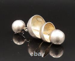 MEXICO 925 Silver Vintage Graduated Bead Ball Dangle Earrings EG11764
