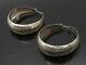 Mexico 925 Silver Vintage Shiny Smooth Tapered Round Hoop Earrings Eg10026