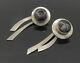 Mexico 925 Sterling Silver Vintage Black Onyx Modernist Drop Earrings Eg9520