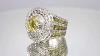 Mens 14k White Solid Gold Diamond Custom Pinky Ring With Yellow Diamonds 15 68 Ctw