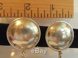 Mexico Ts Sterling Silver 925 Large 3 Inch Long Dangle Pierce Earrings Vintage