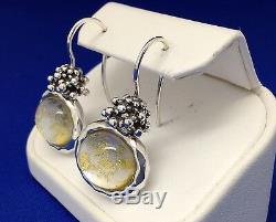 Michael Dawkins Vintage Sterling Silver & 24K Gold Leaf Earrings