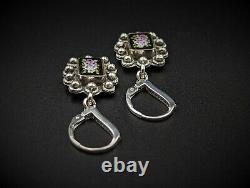 Micromosaic Earrings Silver Sterling Cubic Zirconia CZ Italy Grand Tour