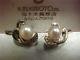 Mikimoto Pearl Earrings Antique Screwback Style Sterling Silver Vintage