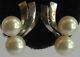 Mikimoto Vintage Sterling Silver Double Pearl Screwback Earrings