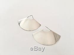 Modernist Hans Hansen Sterling Silver Earrings 1960s Denmark Vintage