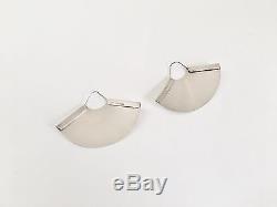 Modernist Hans Hansen Sterling Silver Earrings 1960s Denmark Vintage
