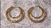 Monet Pierced Post Gold Silver Hoop Style Vintage Earrings
