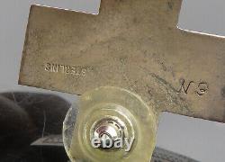NAVAJO 925 Sterling Silver Vintage Shiny Etched Cross Dangle Earrings- EG10210