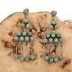 Native American Turquoise Earrings Navajo Cluster Sterling Silver Vintage Dangle
