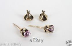 Natural Alexandrite Earrings Vintage Russian Sterling Silver 875 Change Color