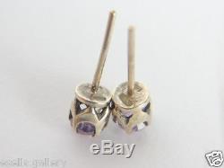 Natural Alexandrite Earrings Vintage Russian Sterling Silver 875 Change Color