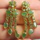 Natural Emerald, 925 Sterling Silver Earrings, Vintage Estate Jewelry