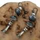 Navajo Pearls Earrings Sterling Silver Long Antiqued Old Pawn Vintage Pueblo Stl