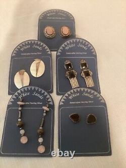 New Old Stock Vintage White Sands Bali Sterling Silver Earrings Lot of 11