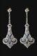 New Screw Back Solid Vintage Victorian Style Dangle Earrings 925 Sterling Silver